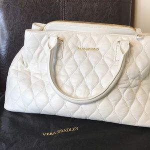 Vera Bradley White Leather Emma Satchel